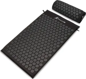 ProsourceFit Acupressure Mat and Pillow Set for Back/Neck Pain Relief and Muscle Relaxation, XL - Blue/White