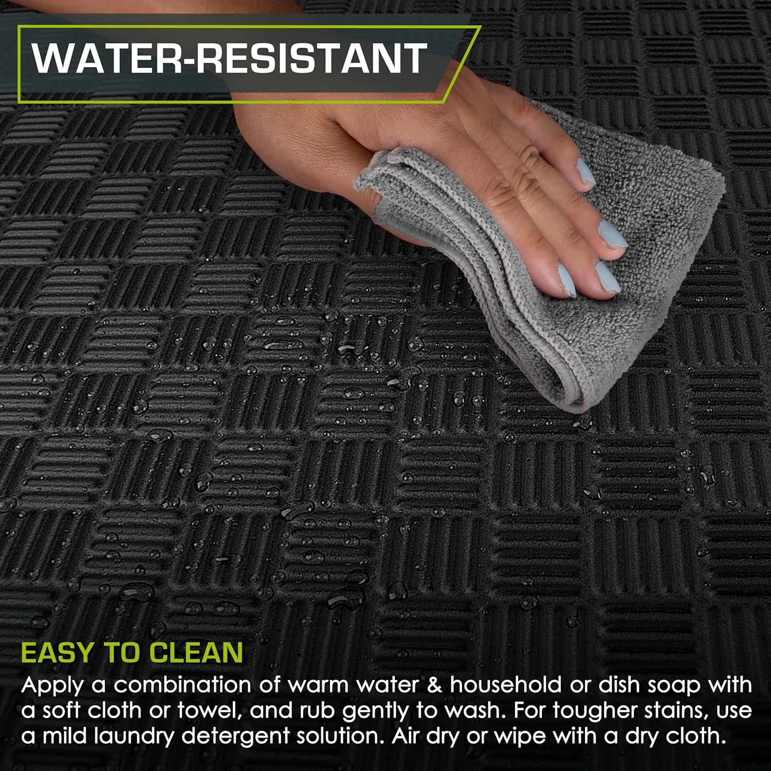 ProsourceFit Exercise Puzzle Mat 1-in, Checkered EVA Foam Floor Tiles w/ Non-Slip Texture, Gym Mat w/ Interlocking Foam Tiles for Adjustable Surface, Shock Absorbing, Waterproof Gym Flooring, Grey