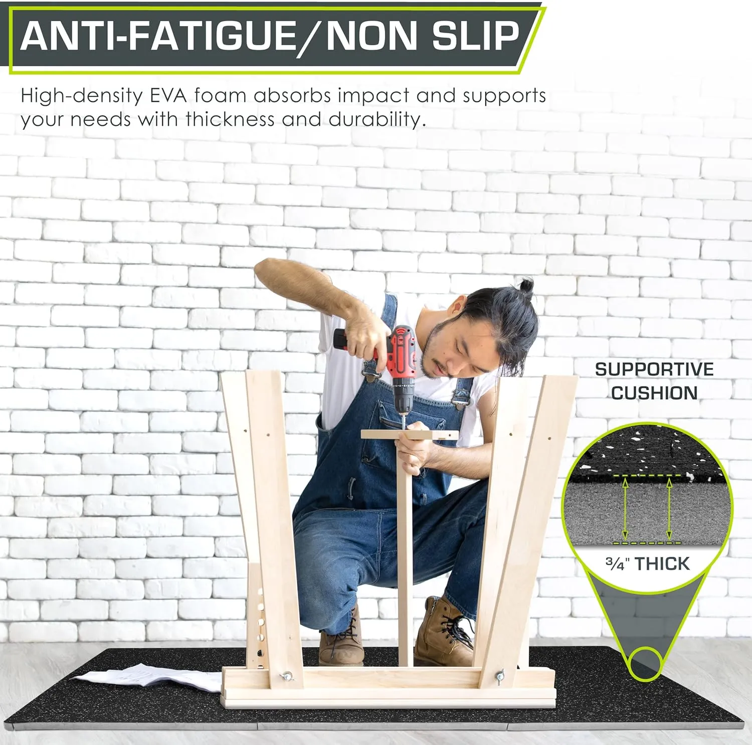 ProsourceFit Rubber Top Exercise Puzzle Mat