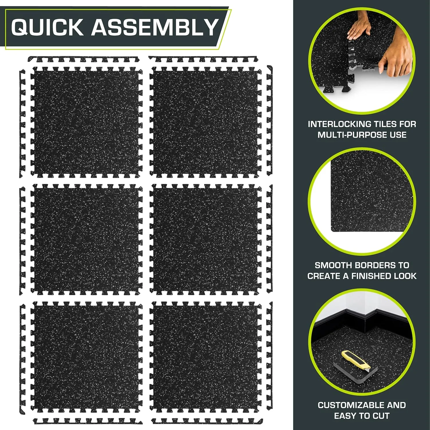 ProsourceFit Rubber Top Exercise Puzzle Mat