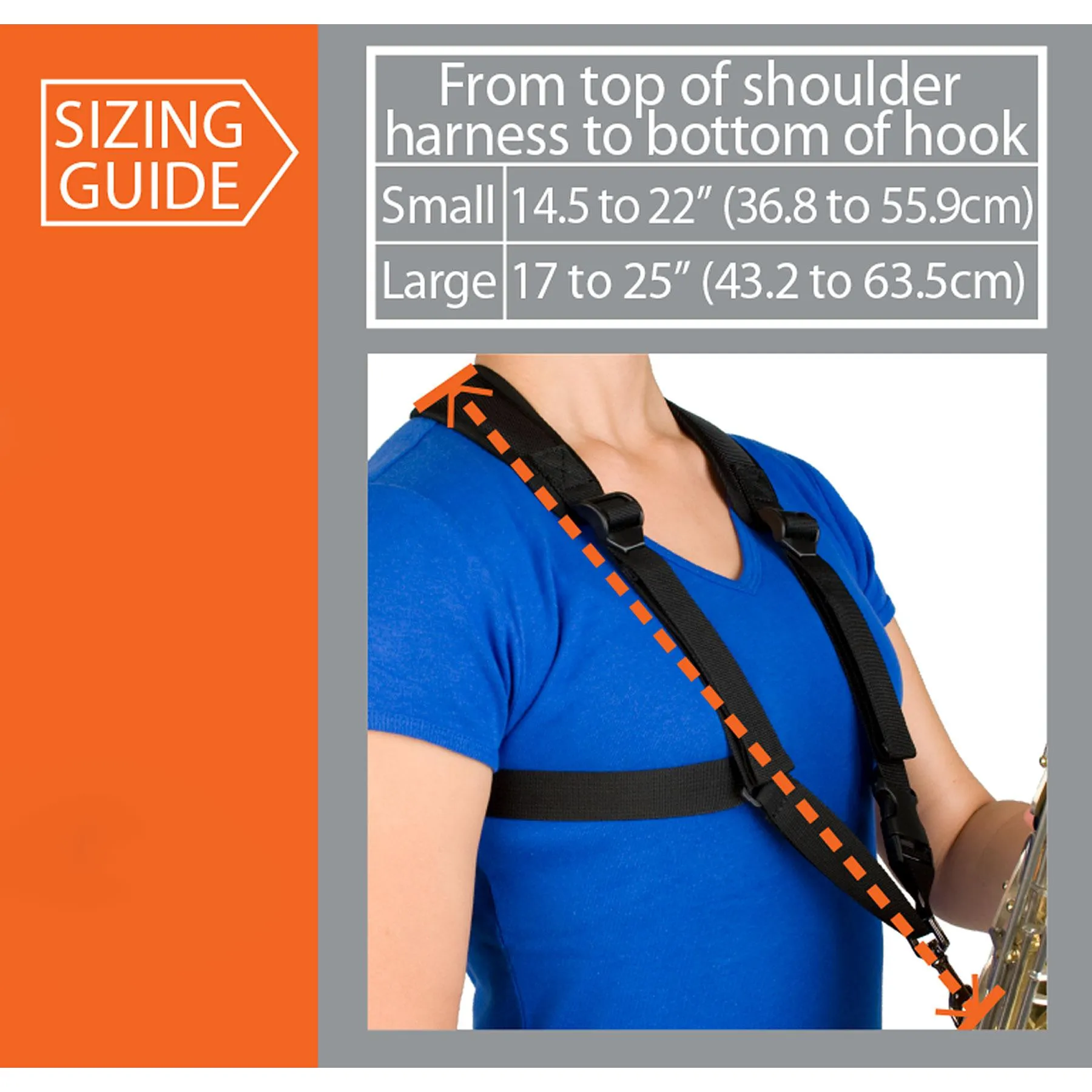 Protec Saxophone Harness - Deluxe Padded, Metal Snap, Size Smaller A306SM