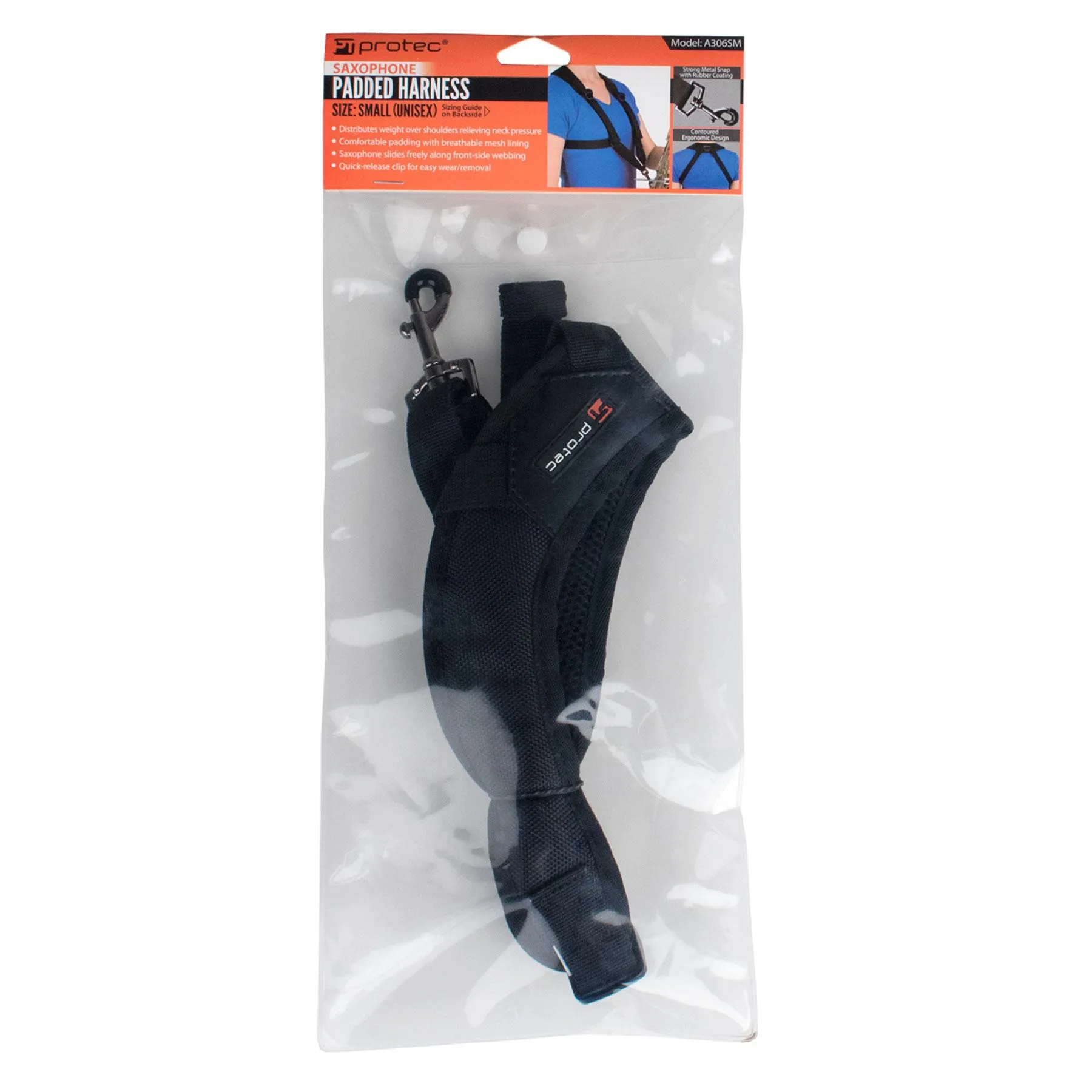 Protec Saxophone Harness - Deluxe Padded, Metal Snap, Size Smaller A306SM