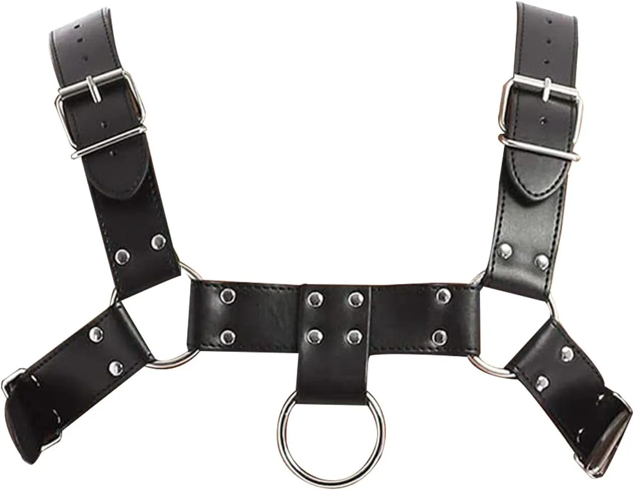PU Leather Harness For Men Adjustable Buckle Body Chest Garter Belt Cosplay Nightclub Sexy Punk Chest Belt Clubwear