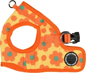 Puppia Bacopas Dog Vest Harness B (Step-in) Fashionable Flower Pattern Spring Summer Harness for Small and Medium Dogs, Orange, Large
