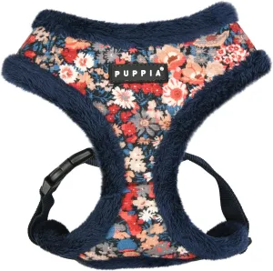 Puppia Gianni Dog Harness Over-The-Head Warm Winter Flower Pattern Adjustable Chest for Small and Medium Dog, Navy, Large