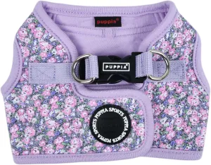 Puppia Kealoha Dog Vest Harness B (Step-in) Fashionable Flower Pattern Spring Summer Harness for Small and Medium Dogs, Violet, Large