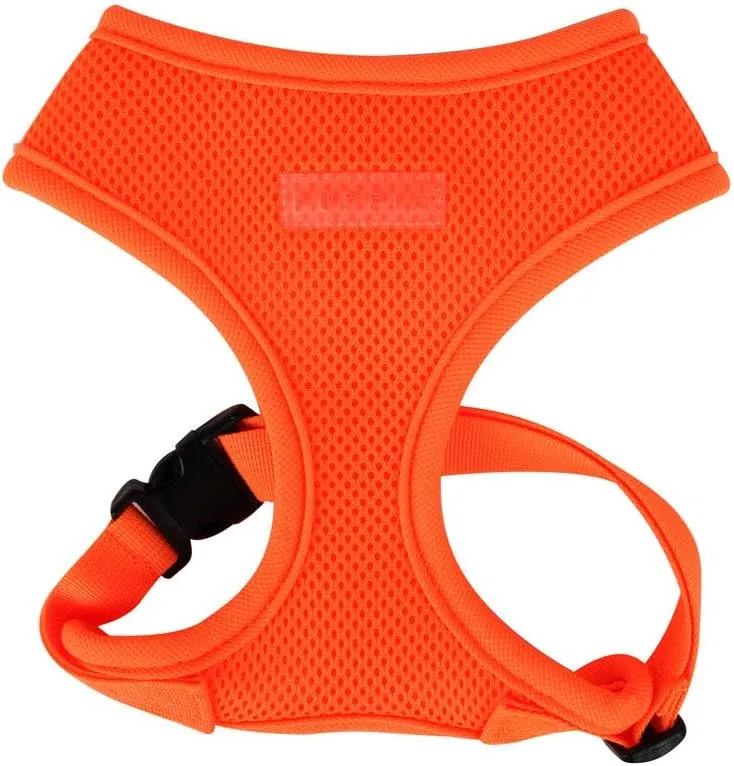 Puppia Soft Harness A - M Over-The-Head Soft Mesh Harness Neon Orange