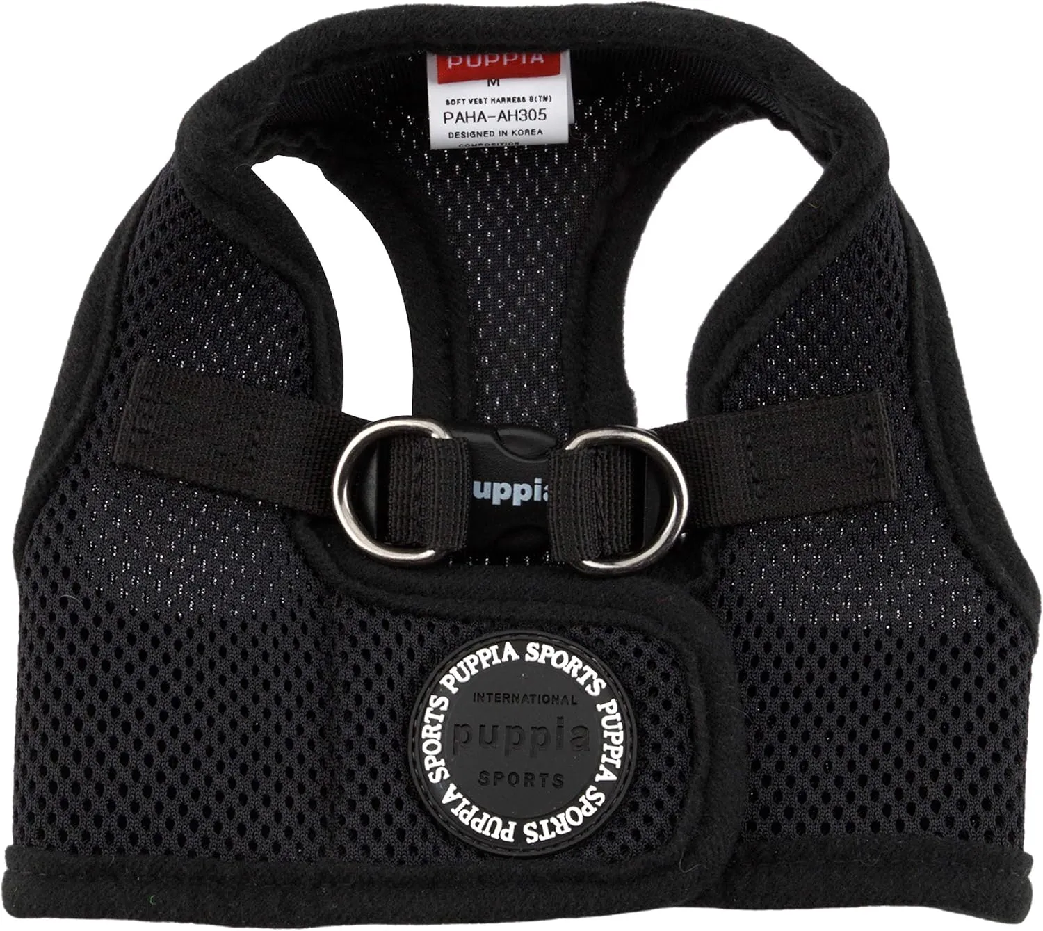 Puppia Soft Vest Dog Harness - Black - Medium