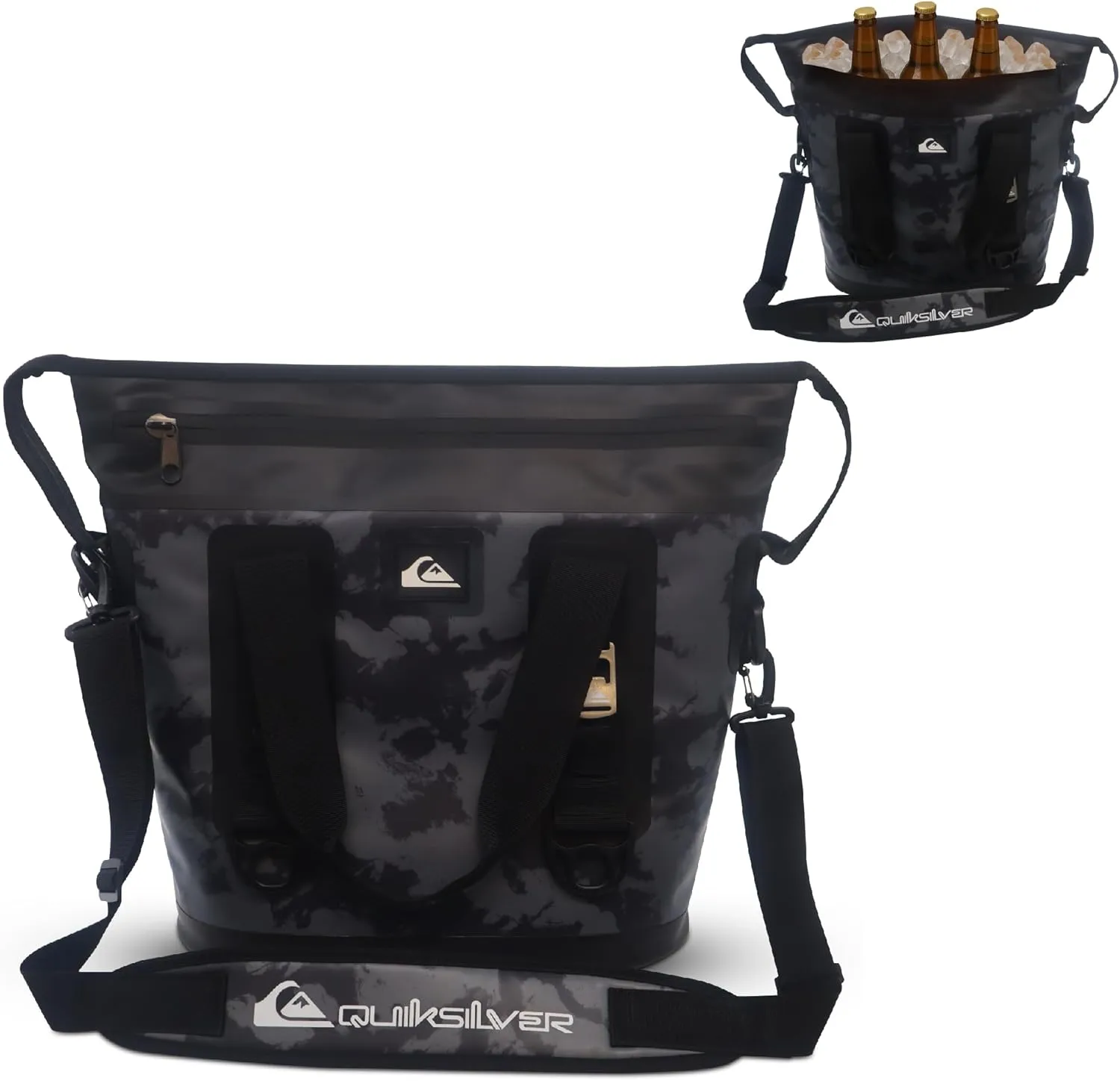 Quiksilver Tote Insulated Cooler Bag, Large Soft Cooler with IPX7 Waterproof Zipper, Leakproof Tote – Cooler Bags Insulated for Travel, Grocery, Beach, Picnic, Outdoor Use