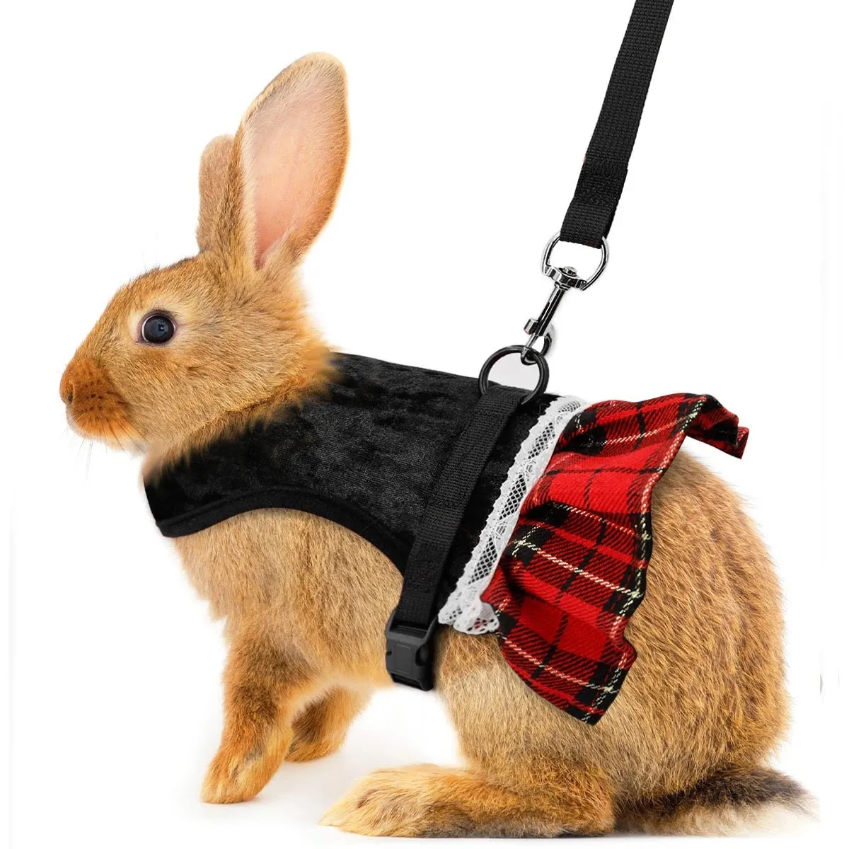 Rabbit Dress Harness and Leash Set - Adjustable, Soft, No-Choke Design for Small Pets