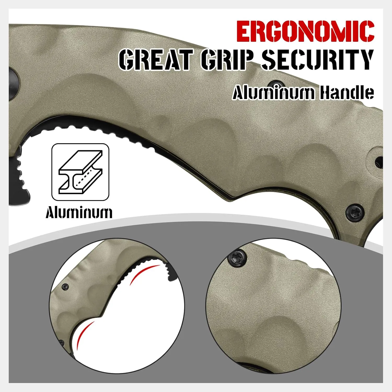 RBLACK Karambit Folding Pocket Knife for Men, Aluminum Handle with Pocket Clip, Knives for Tactical Hunting Camping EDC Outdoor Tool