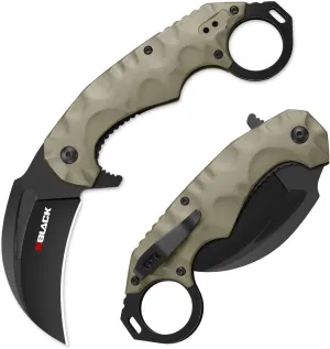 RBLACK Karambit Folding Pocket Knife for Men, Aluminum Handle with Pocket Clip, Knives for Tactical Hunting Camping EDC Outdoor Tool