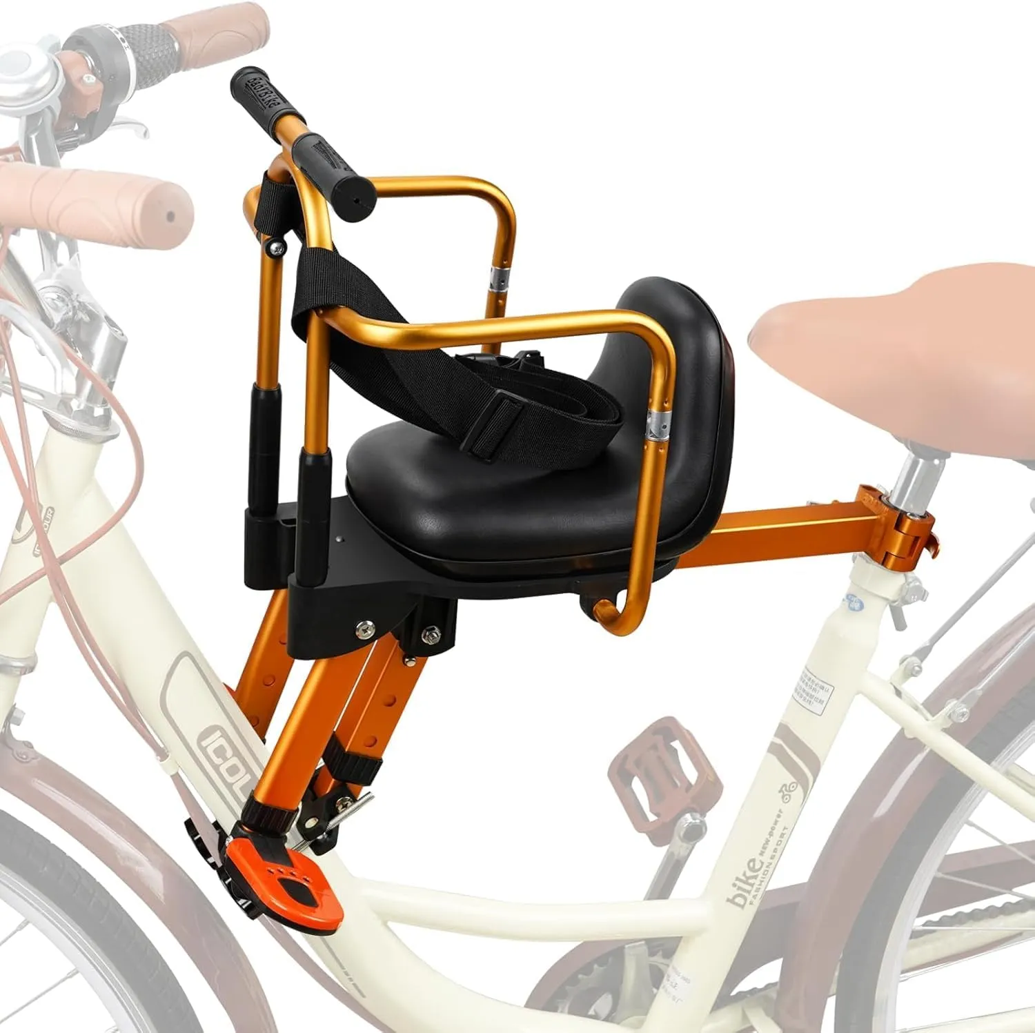 Rear Child Bike Seat, Rear Mounted Kid Bike Seat Semi-Wraparound with Armrests, Harness and Pedals, Toddler Bike Seat for Adult Bikes for Child Ages 6 Months to 6 Years