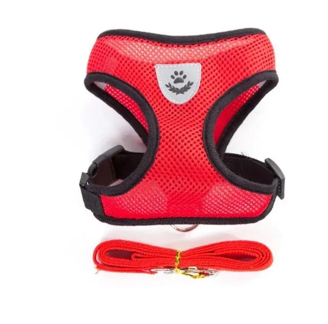 Reflective Adjustable Pet Harness for Small Dogs and Cats - Comfortable & Safe Design