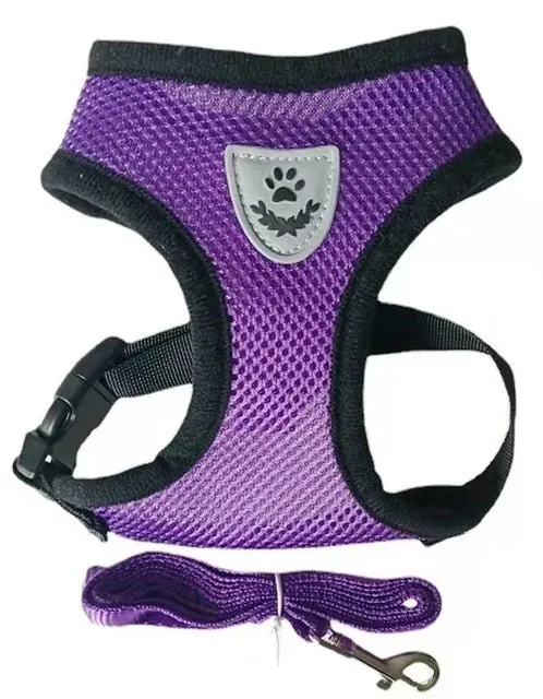 Reflective Adjustable Pet Harness for Small Dogs and Cats - Comfortable & Safe Design