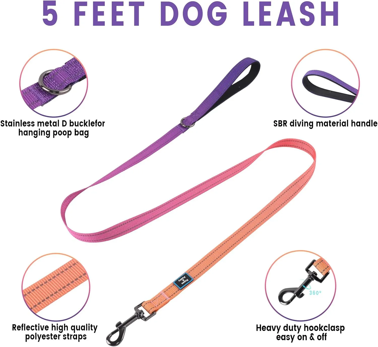 Roses&Poetry Small Dog Harness and Leash Set, No Pull Dog Harness Adjustable Reflective, Dog Halter Harnesses Comfort Padded Handle, Pet Harness for Training Outdoor Walking（Mistyrose-S
