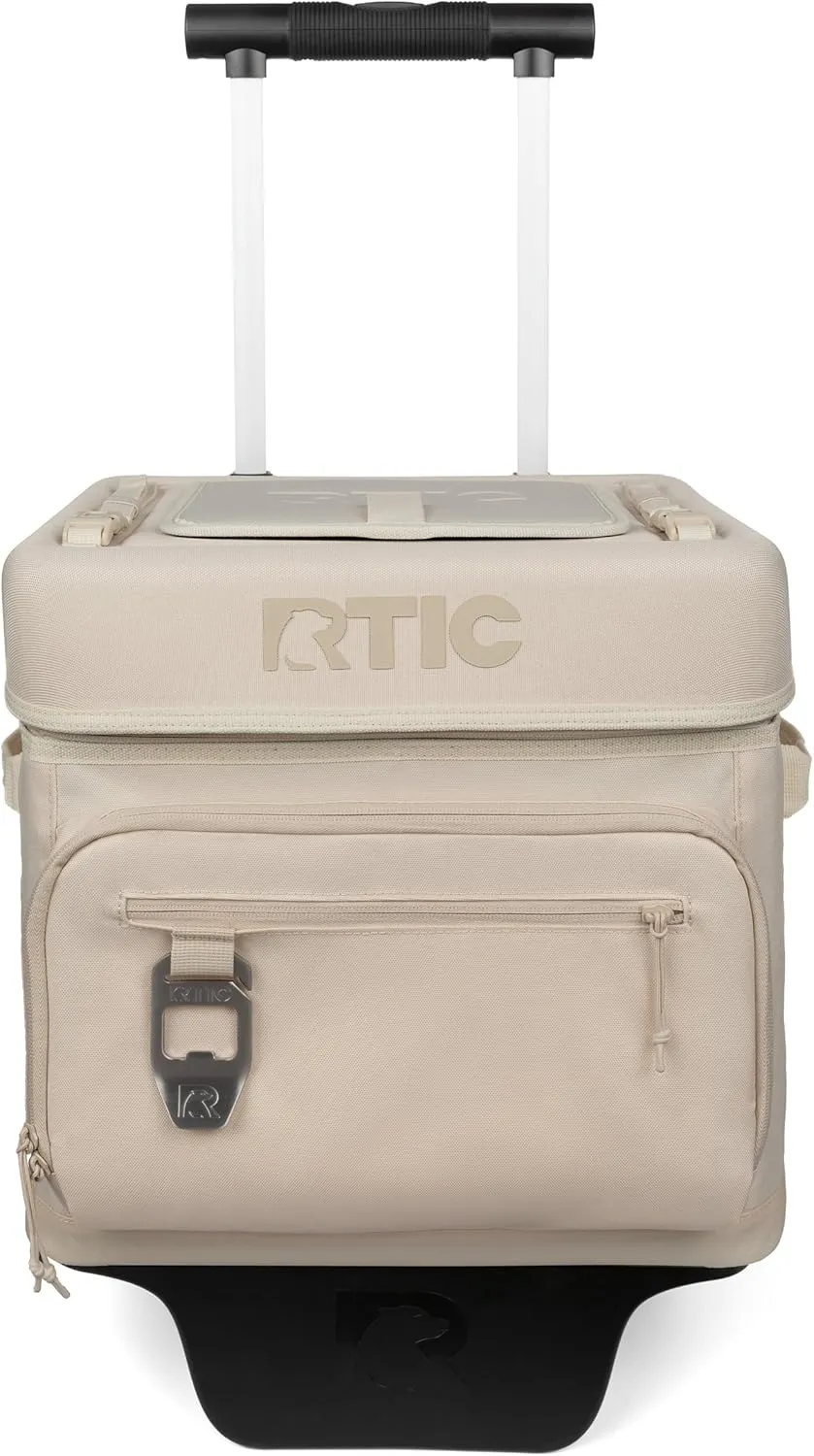 RTIC 40 Can Everyday Wheeled Cooler, Soft Sided Insulated Portable Rolling Collapsible Cooler Bag with Wheels and Handle for Outdoor, Beach, Camping, Sports, Travel, Leakproof