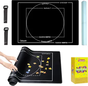 Rubber Jigsaw Puzzle Mat 1000 Pieces | 20" x 27"Puzzle Mats Roll Up | Jigsaw Puzzle Mats for Adult Puzzles Storage and Saver | Work with Puzzle Board and Puzzle Table