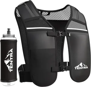 Running Phone Holder Vest with 500ml/17oz Running Water Bottle | Waterproof Phone Pouch Reflective Vest | 8 Pockets, Lightweight Hydration | Accessories for Men & Women