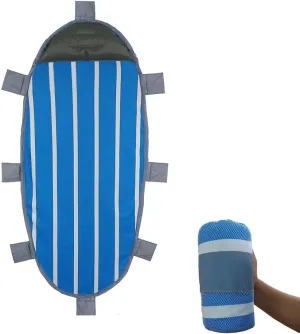 Sand Free Beach Blanket, Sandless Beach Camping Mat 21095cm Single Sand Proof Picnic Mat Moisture Proof Pad for Travel, Camping, Hiking and Music Festivals with Inflatable Pillow and Sandbag