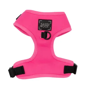 Sassy Woof Adjustable Harness - Neon Pink