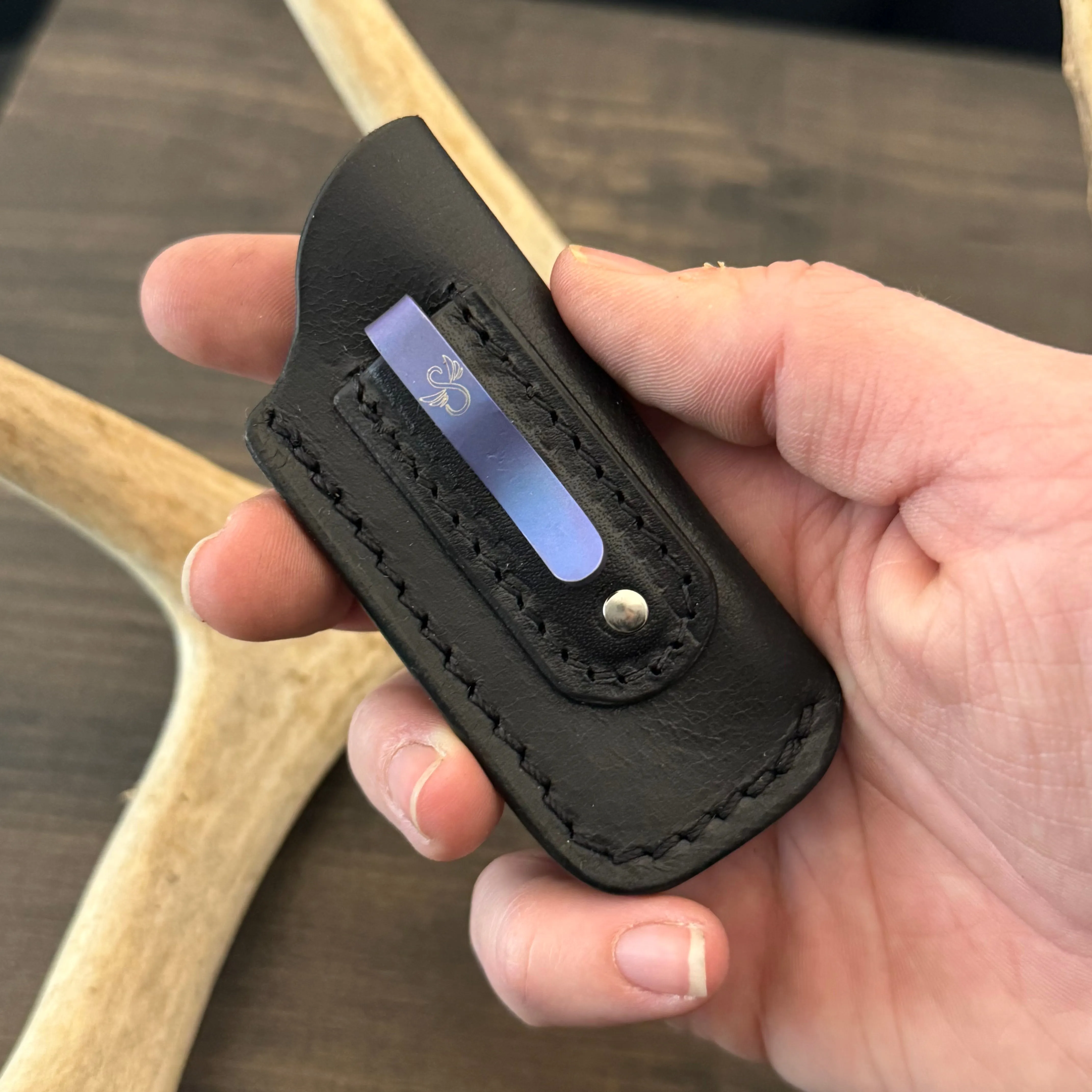 SBL Pocket Sheath. Micro. Black. Black Stitch. #127