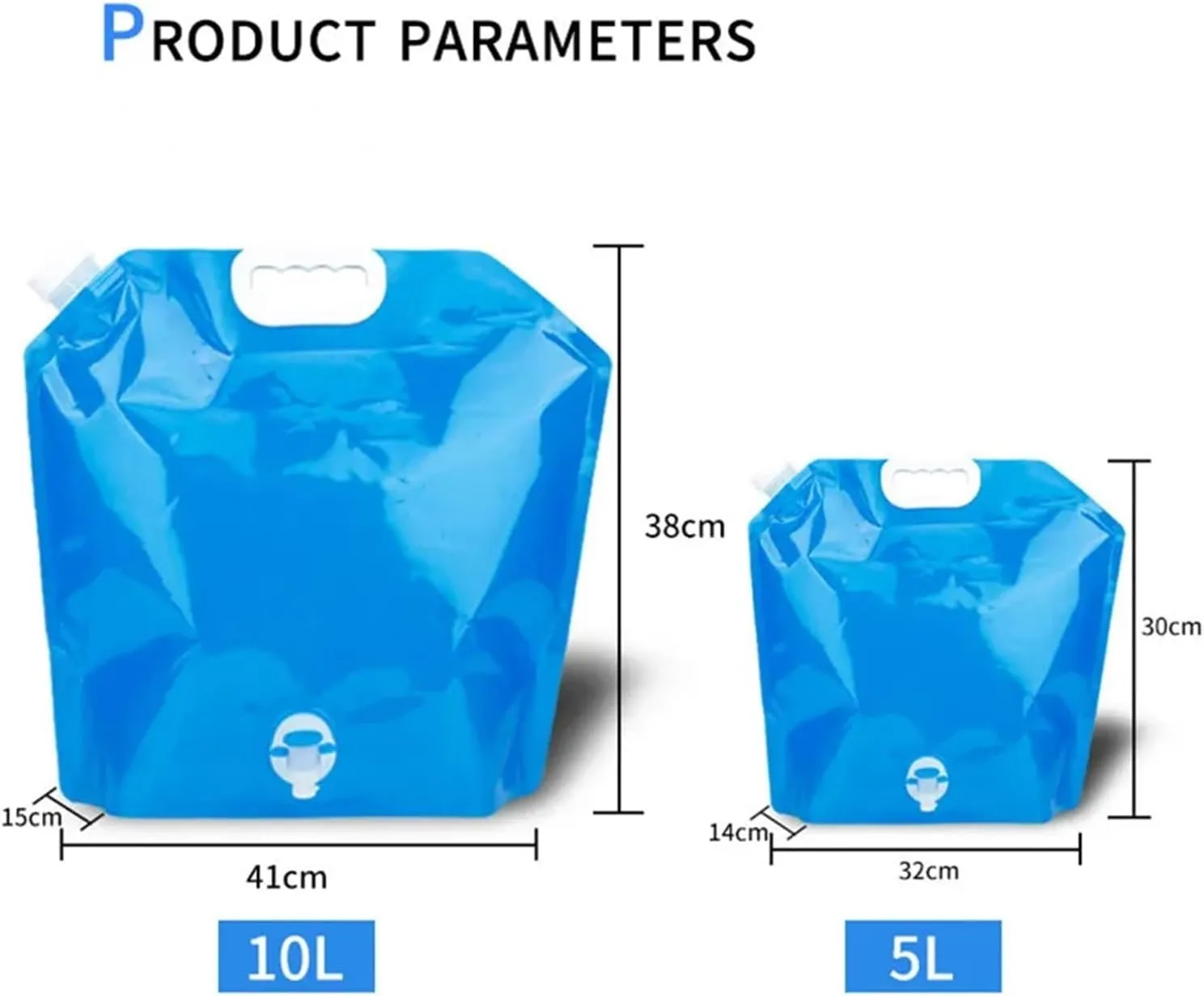 SBTRKT 5/10L Camping Water Bag Portable Folding Water Bucket Large Water Container Outdoor Travel Collapsible Pouch Can Camping Supplie (Color : Normal 5L Blue)