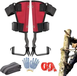 scosao Tree Climbing Gear 2 Gears, Tree Climbing Spikes Set with Non-Slip Pedal Tree Climbing Tool for Picking Fruit, Hunting Observation, Indoor Climbing and Sports
