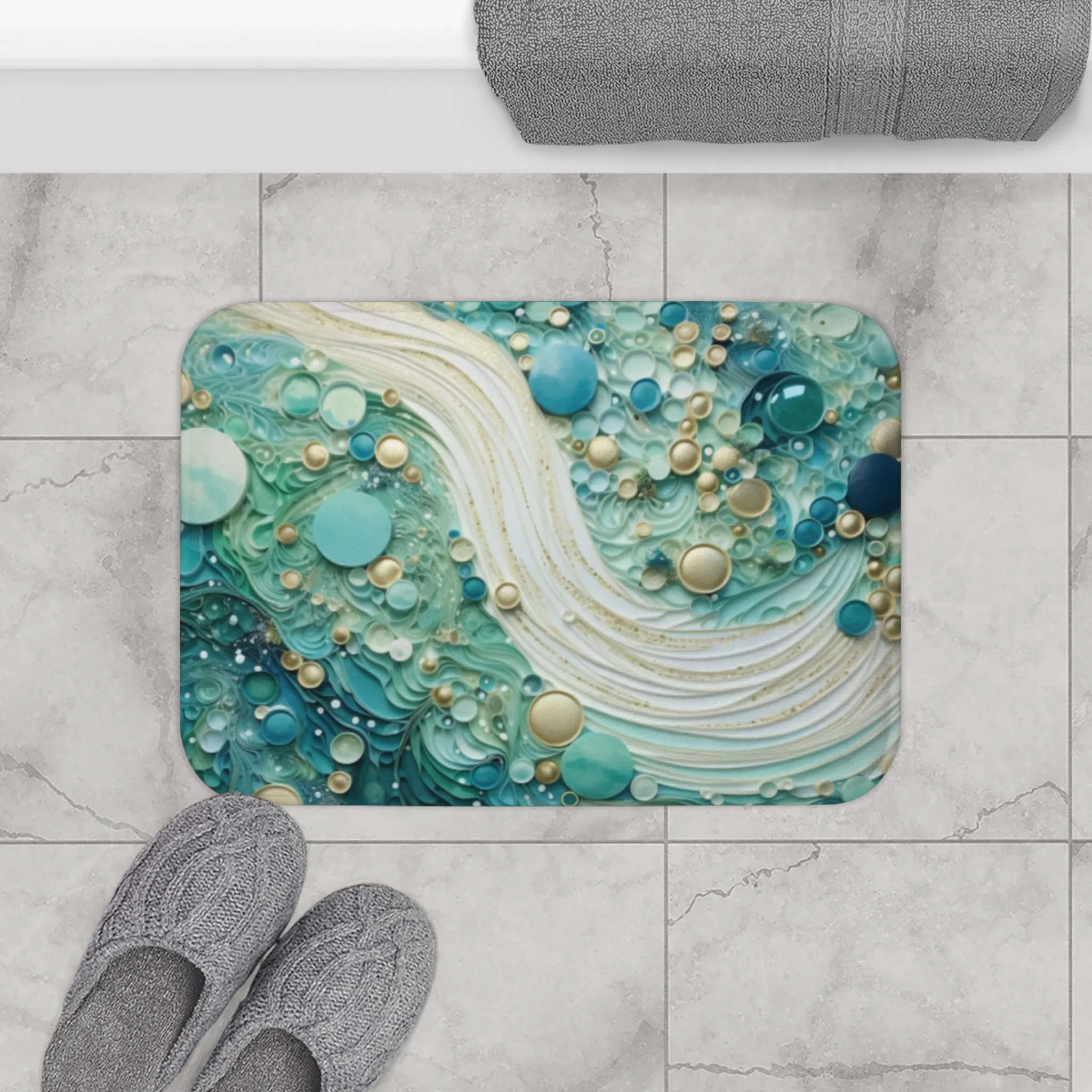Seafoam Bubbles Memory Foam Bath Mat