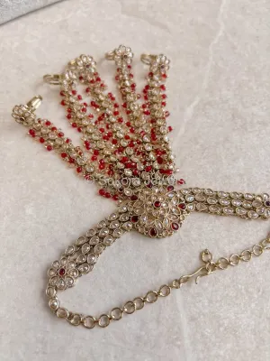Seema Hand Harness - Red