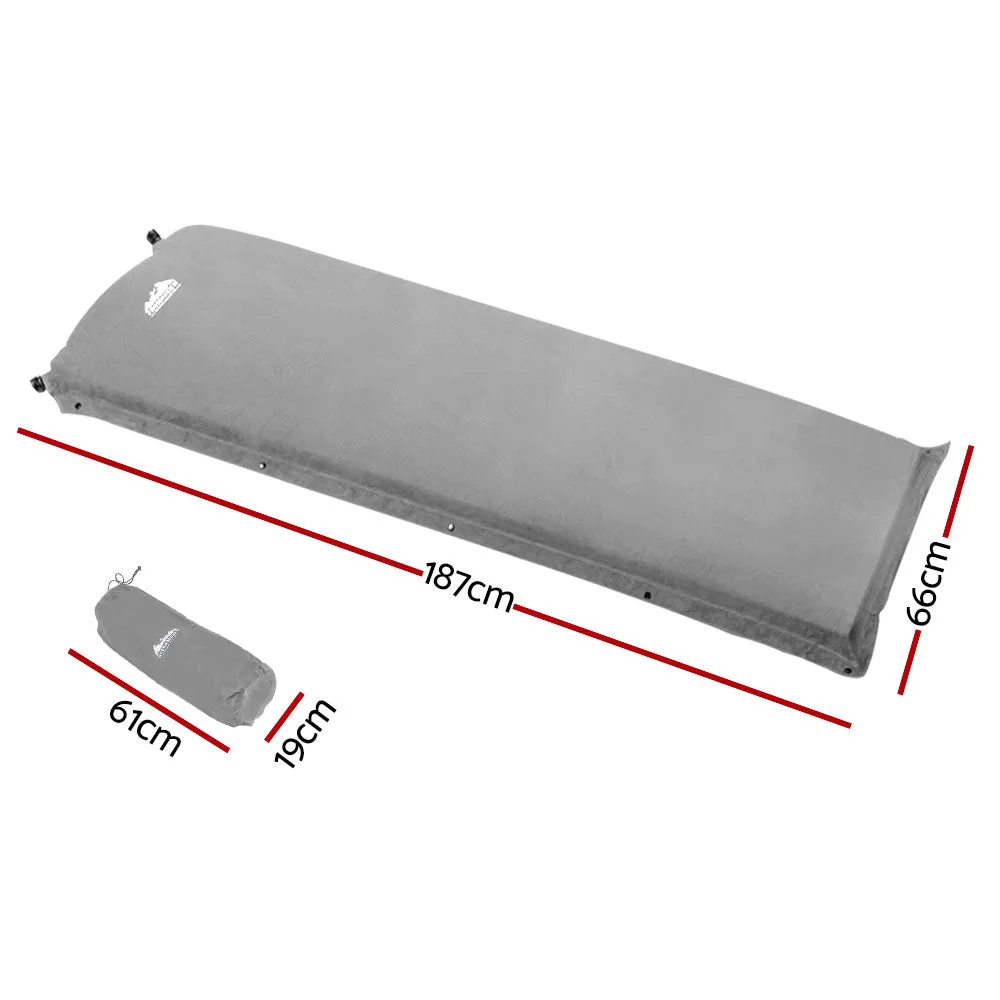 Self Inflating Mattress Camping Mat Air Bed Single Grey