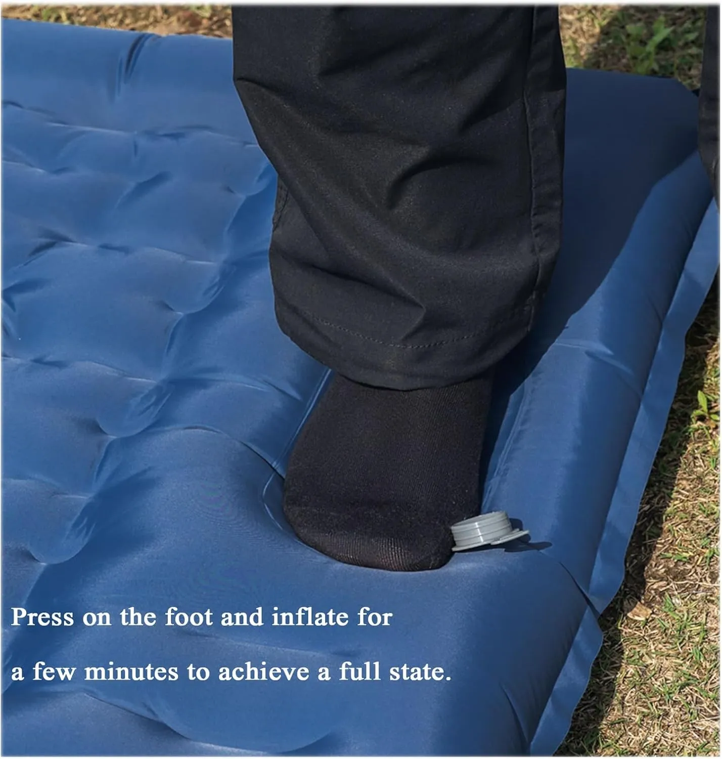 Self-Inflating Mattress, Outdoor Sleeping mat, Camping Tent Sleeping mat, Portable Double Mattress.(Blue)