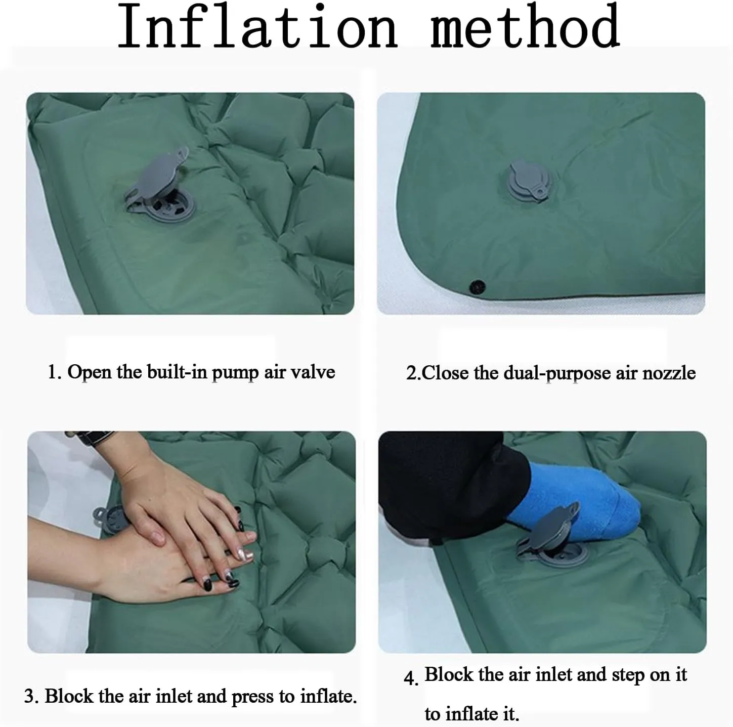 Self-Inflating Mattress, Outdoor Sleeping mat, Camping Tent Sleeping mat, Portable Double Mattress.(Gray)