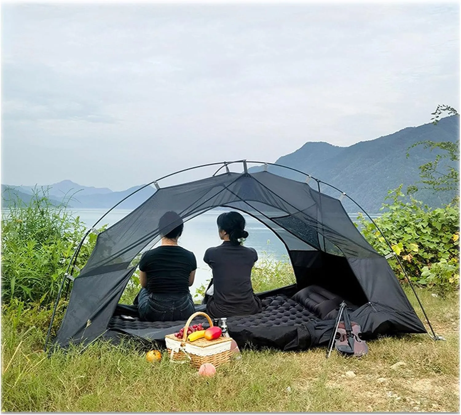 Self-Inflating Mattress, Outdoor Sleeping mat, Camping Tent Sleeping mat, Portable Double Mattress.(Gray)