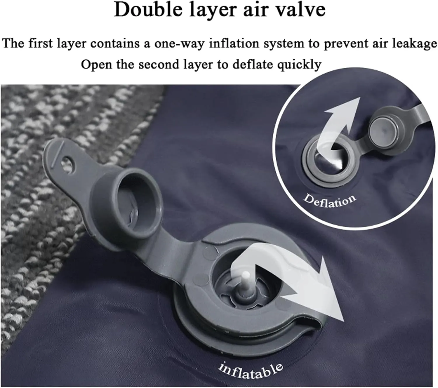 Self-Inflating Mattress, Outdoor Sleeping mat, Camping Tent Sleeping mat, Portable Double Mattress.(Gray)
