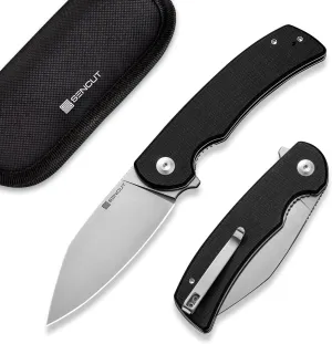 SENCUT Omniform Folding Pocket Knife for Men, Camping Knife with Micarta Handle and 3.65" 9Cr18MoV Blade, Large EDC Knife for Outdoor S23064-2(Black)