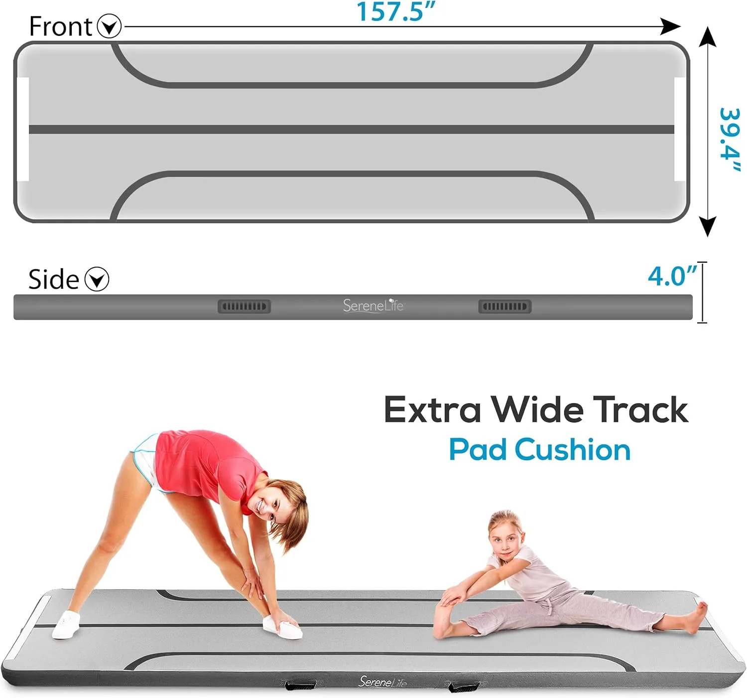 SereneLife Gymnastics Inflatable Air Tumbling Mat