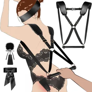 Sex Bondage BDSM Kit Couples Sex Toys, TAJIAWEY Adjustable Lover's Doggy Style Strap Sex Harness Restraint Device, BDSM Restraints Set for SM Game Play Sex Things for Couples Kinky