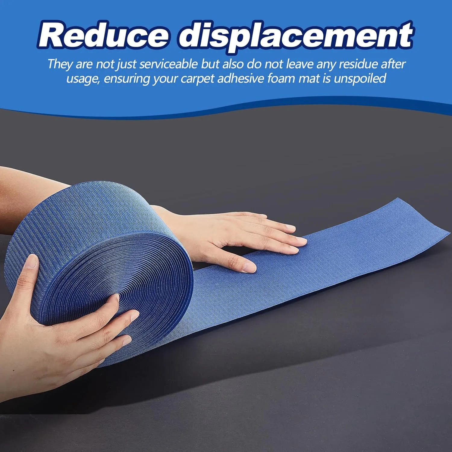 Shappy 42 ft Gymnastics Mat Hook Fastener Gymnastics Mats for Tumbling 4" Wide Carpet Repair Nylon Hook for Carpet Bonded Foam Seams for Cheer Gym Floors