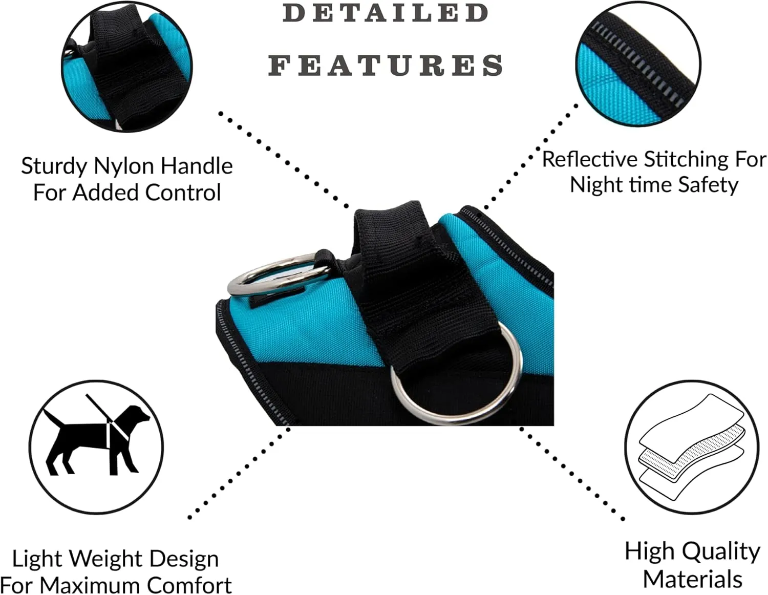ShawnCo Essential Dog Harness, No-Pull Pet Vest with 3 Leash Clips, No Choke, Reflective, Adjustable and Padded, for Easy Walking and Training for Small, Medium and Large Dogs (Driftwood, XS)