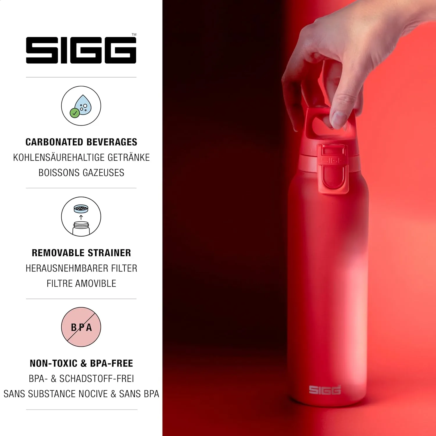 SIGG - Insulated Flask - Thermo Hot & Cold ONE Light - Fruit Filter- BPA-Free - Stainless Steel - 19 Oz