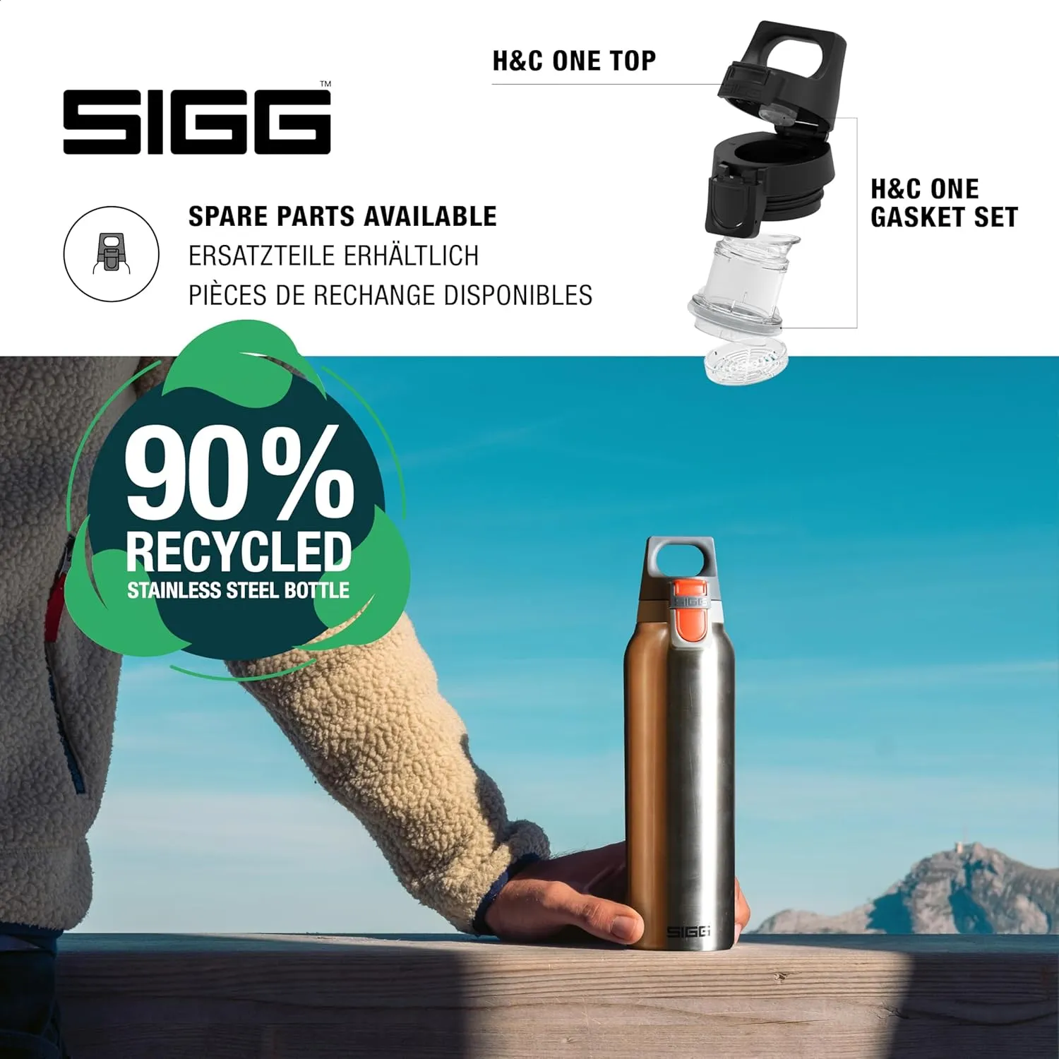 SIGG - Insulated Flask - Thermo Hot & Cold ONE Light - Fruit Filter- BPA-Free - Stainless Steel - 19 Oz