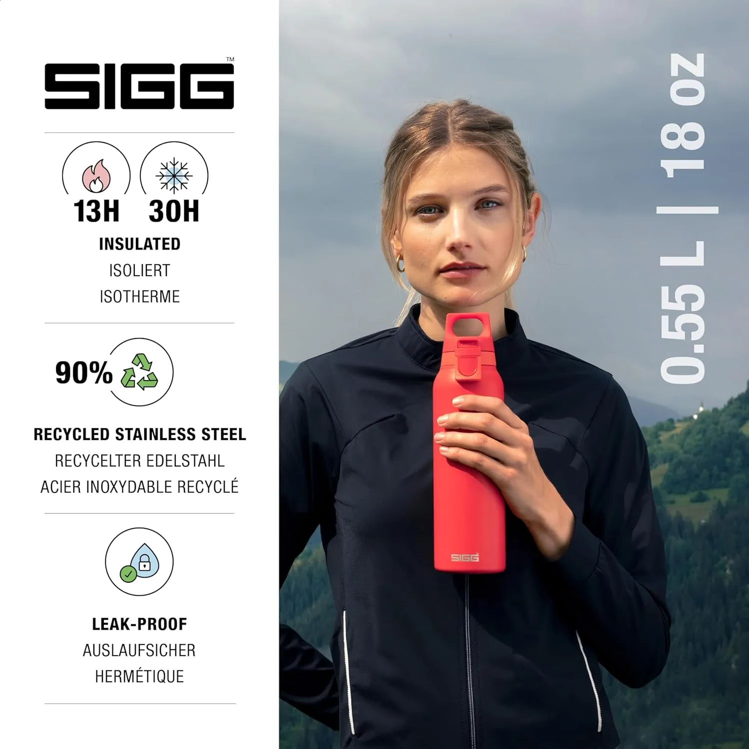 SIGG - Insulated Flask - Thermo Hot & Cold ONE Light - Fruit Filter- BPA-Free - Stainless Steel - 19 Oz