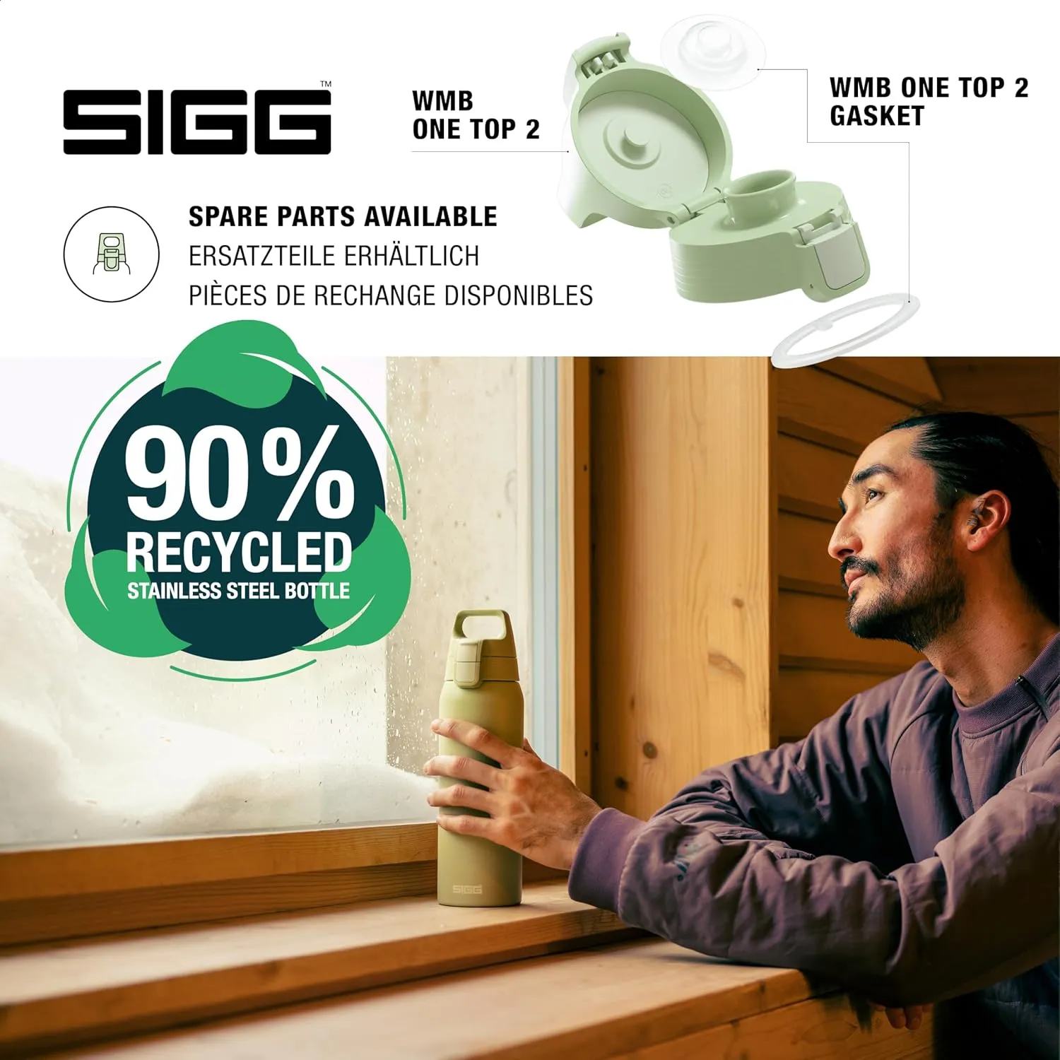 SIGG - Shield Therm- Stainless Steel Insulated Water Bottle - Carbonated Drinks, Leakproof, BPA Free, Recycled, 25, 34Oz