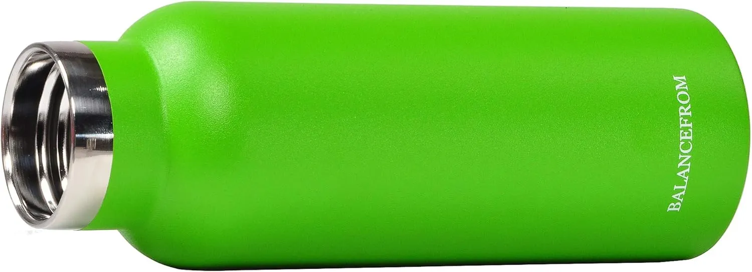 Signature Fitness Double-Wall Vacuum Insulated Stainless Steel Water Bottle, 3 Caps Included, Multiple Colors and Sizes