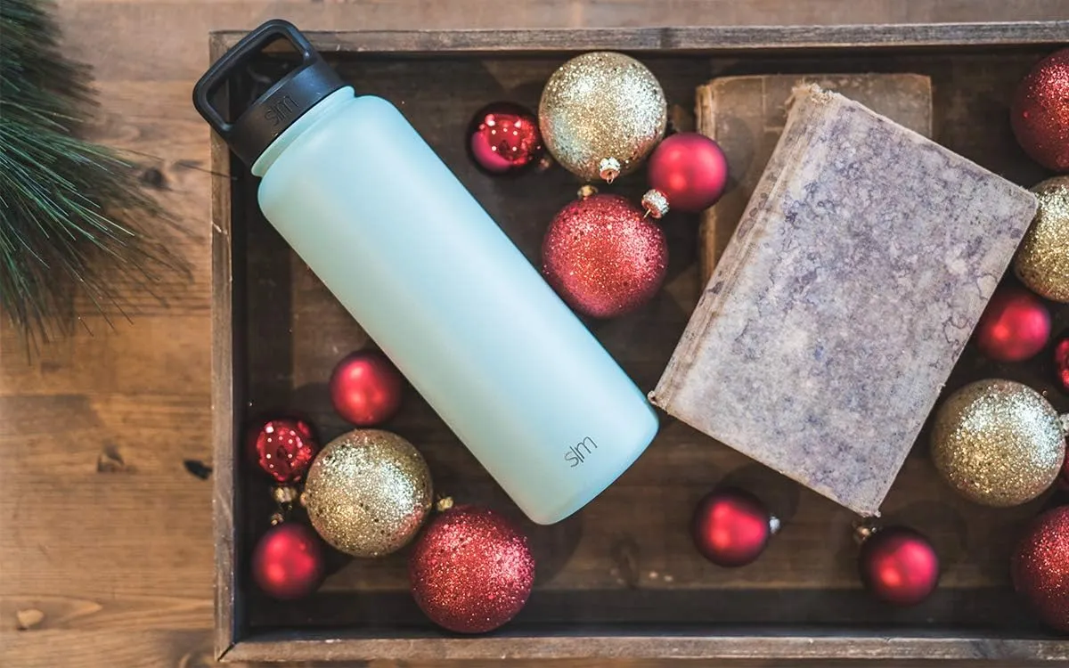 Simple Modern 40oz Water Bottle, Insulated Reusable Wide Mouth Stainless Steel Metal Flask with Handle Lid, Caribbean