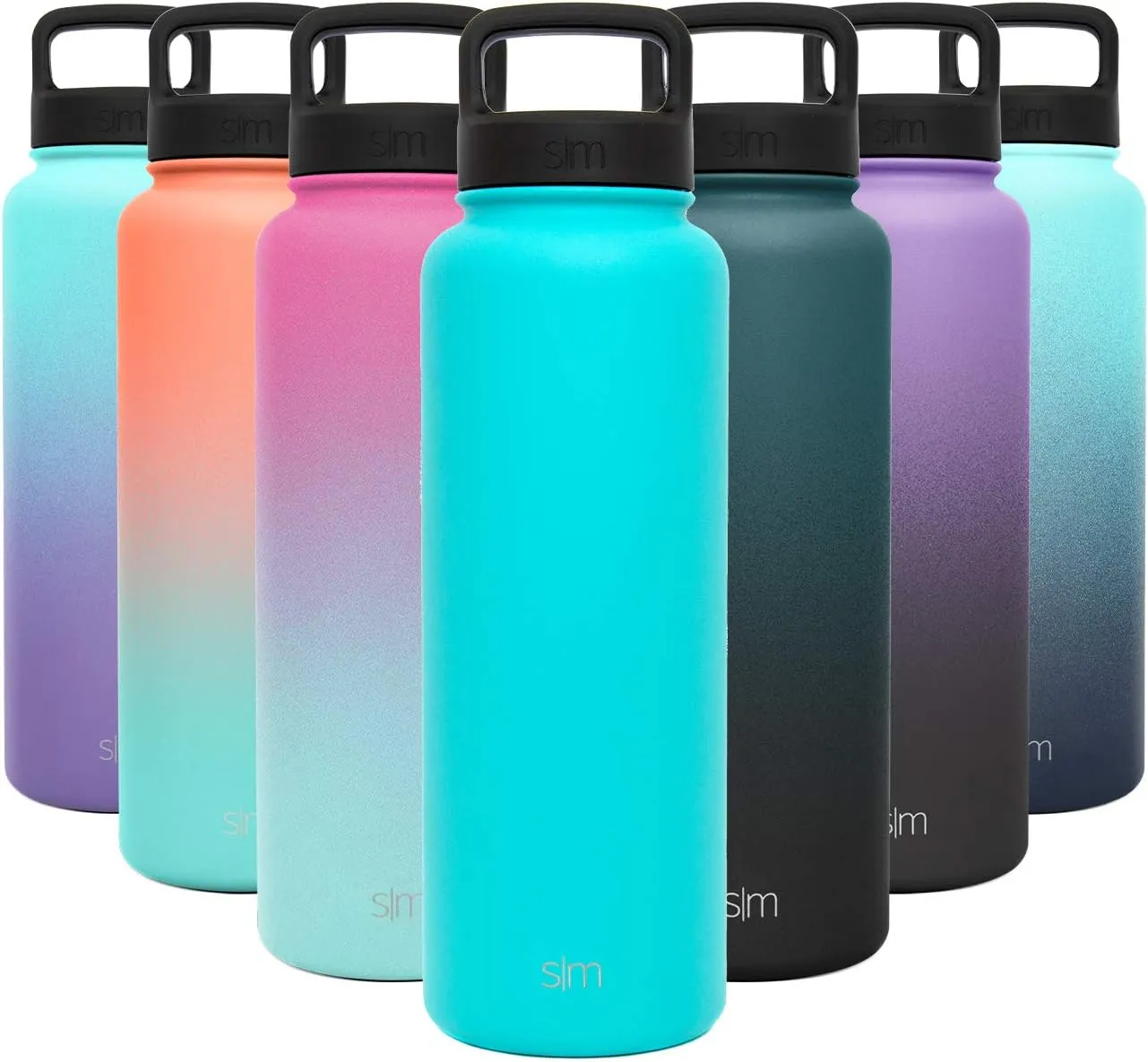 Simple Modern 40oz Water Bottle, Insulated Reusable Wide Mouth Stainless Steel Metal Flask with Handle Lid, Caribbean