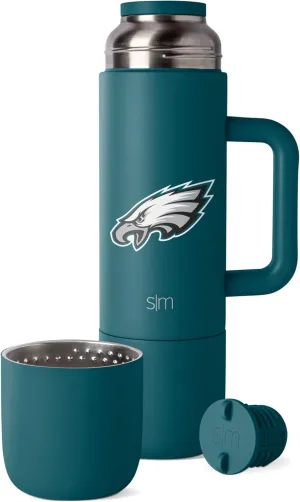 Simple Modern Officially Licensed NFL Philadelphia Eagles 36oz Insulated Hot Beverage Bottle with 2 Mugs | Coffee Thermos | Twist and Pour Top | Travel Friendly | Roam Collection | Philadelphia Eagles