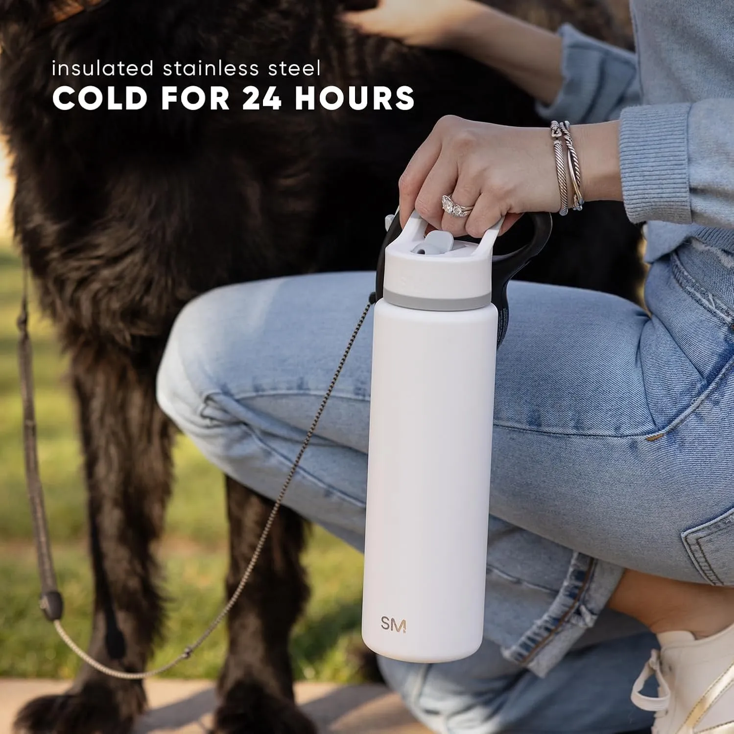 Simple Modern Water Bottle with Straw Lid | Vacuum Insulated Stainless Steel Metal Thermos | Reusable Leak Proof BPA-Free Flask for Sports Gym | Summit Collection | 30oz, Almond Birch
