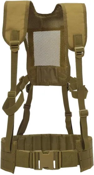 SINAIRSOFT Tactical Padded Battle Belt with Detachable Suspender Straps，Airsoft Combat Duty Belt Removable Harness